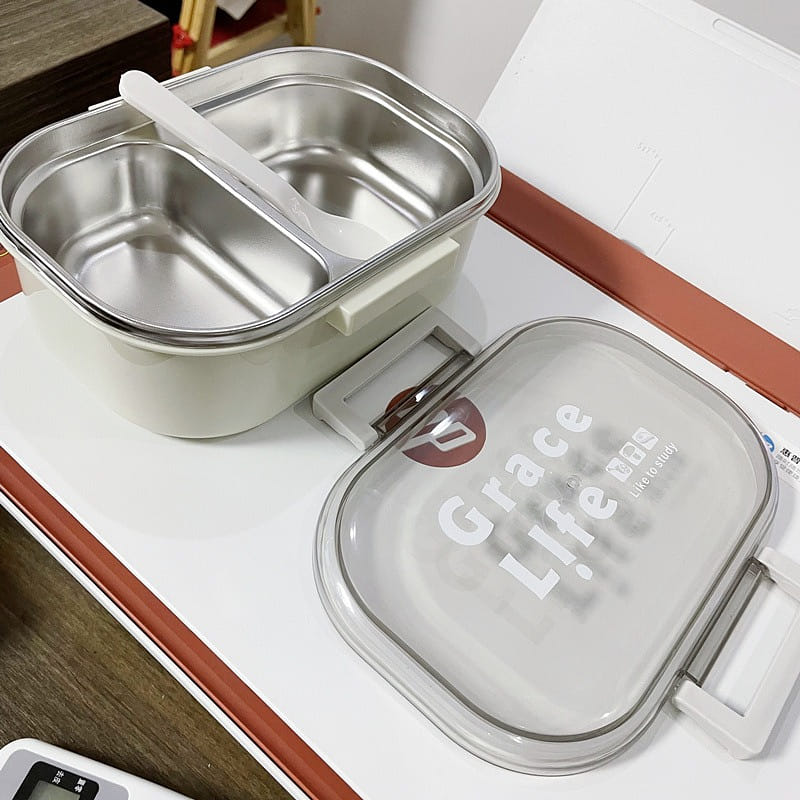Minimalist style Bento Box office worker with rice and tableware stainless steel 1 개