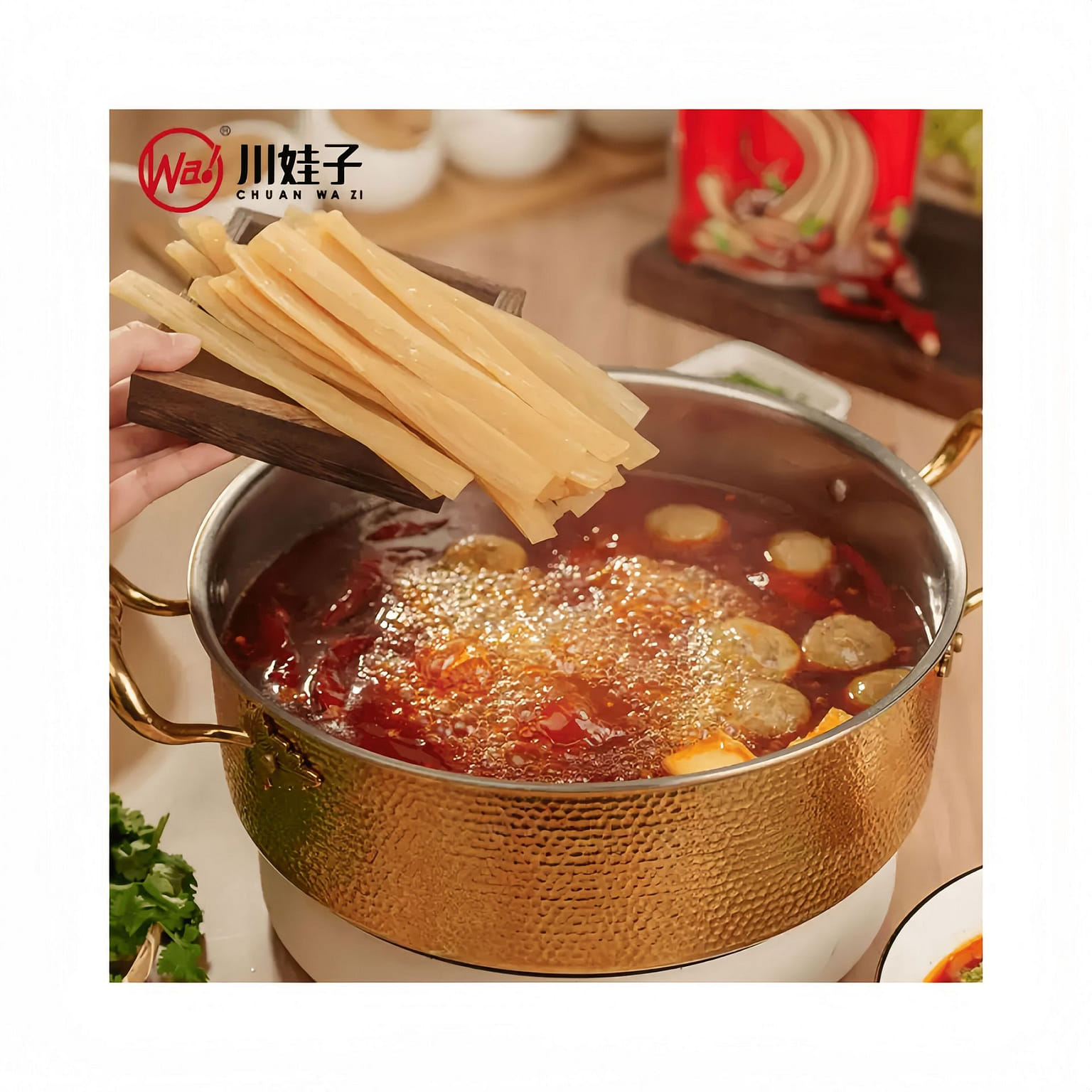 Chuan Wazi Sichuan Hotpot Wide Noodles 120g*3 Bags 360 g