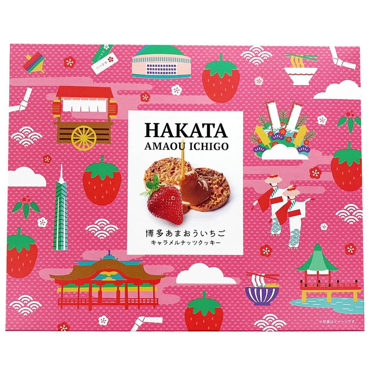 Amaou strawberry caramel nut cookies 12 pieces 1 케이스