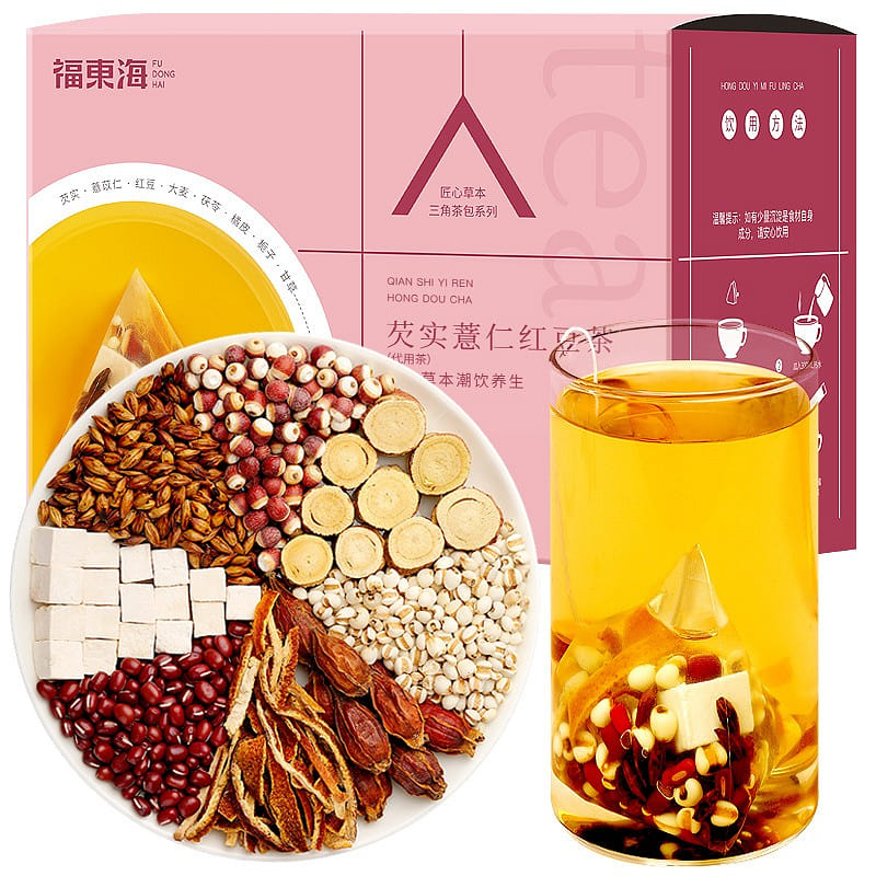 福東海 紅豆薏米芡實茶 茶湯色澤金黃 清透澈亮110g/盒 110 克