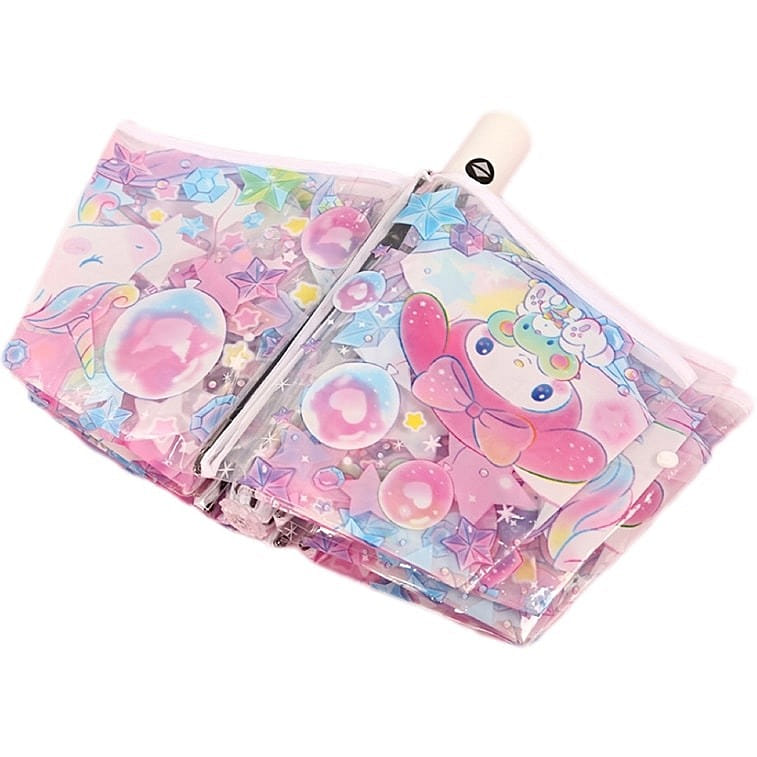My Melody/Kuromi Dreamy Transparent Foldable Automatic Umbrella/Photography Tool 1 개