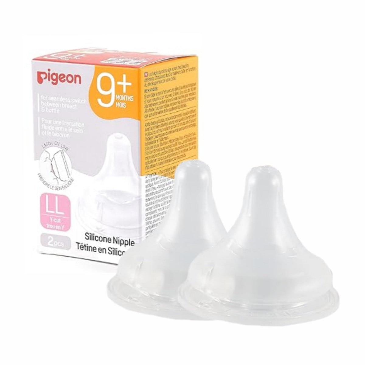 Pigeon Silicone Nipple (LL)  9+ Months 2 count