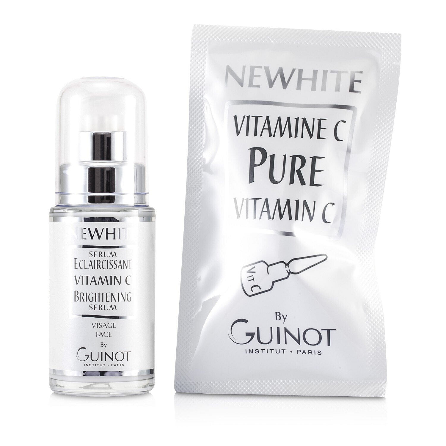 Guinot Newhite Vitamin C Brightening Serum (Brightening Serum 23.5ml/0.8oz + Pure Vitamin C 1.5g/0.05oz) 2pcs 2 each