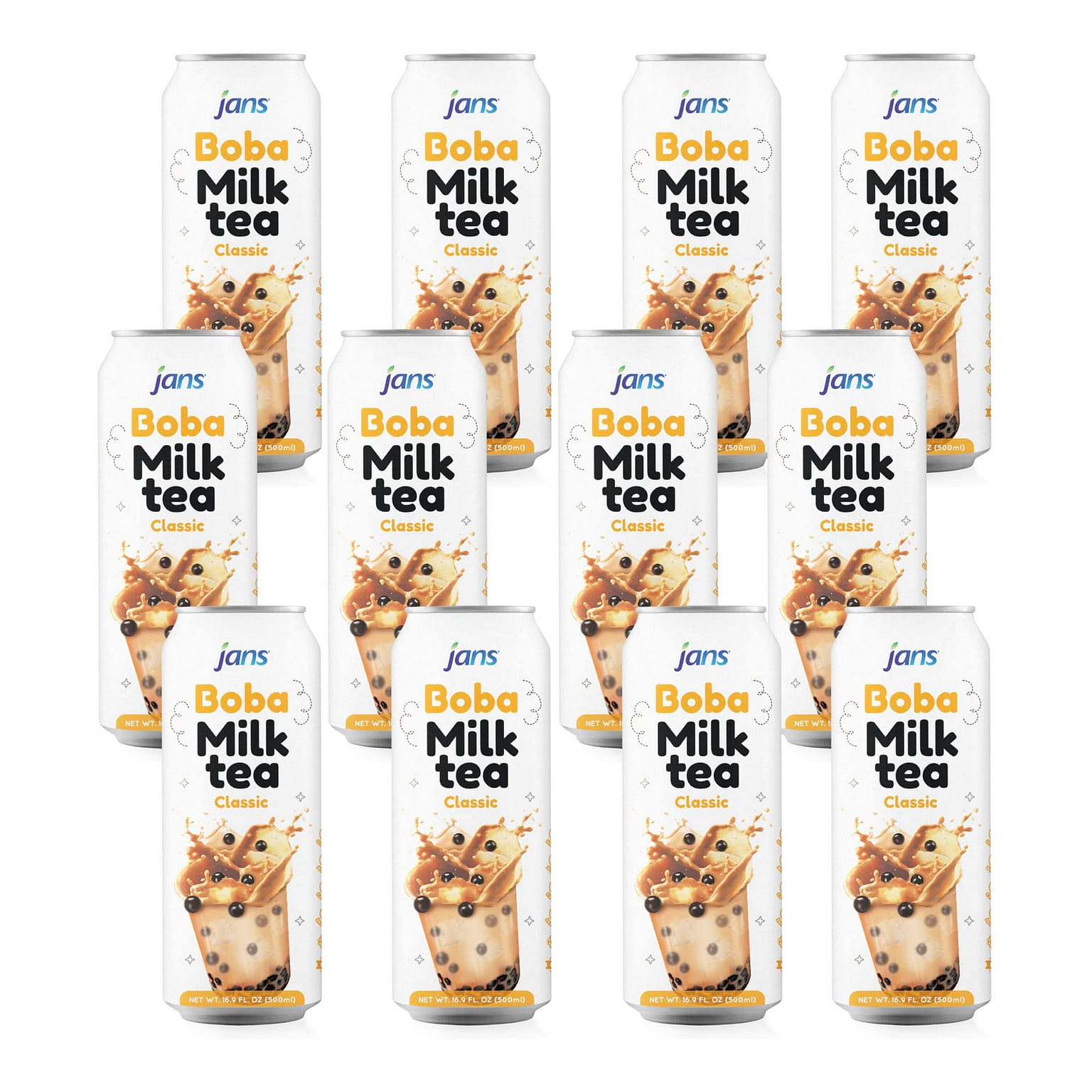 Jans Boba Milk Tea Original 16.9 fl oz Pack of 12 16.9 fl.oz*12 pack