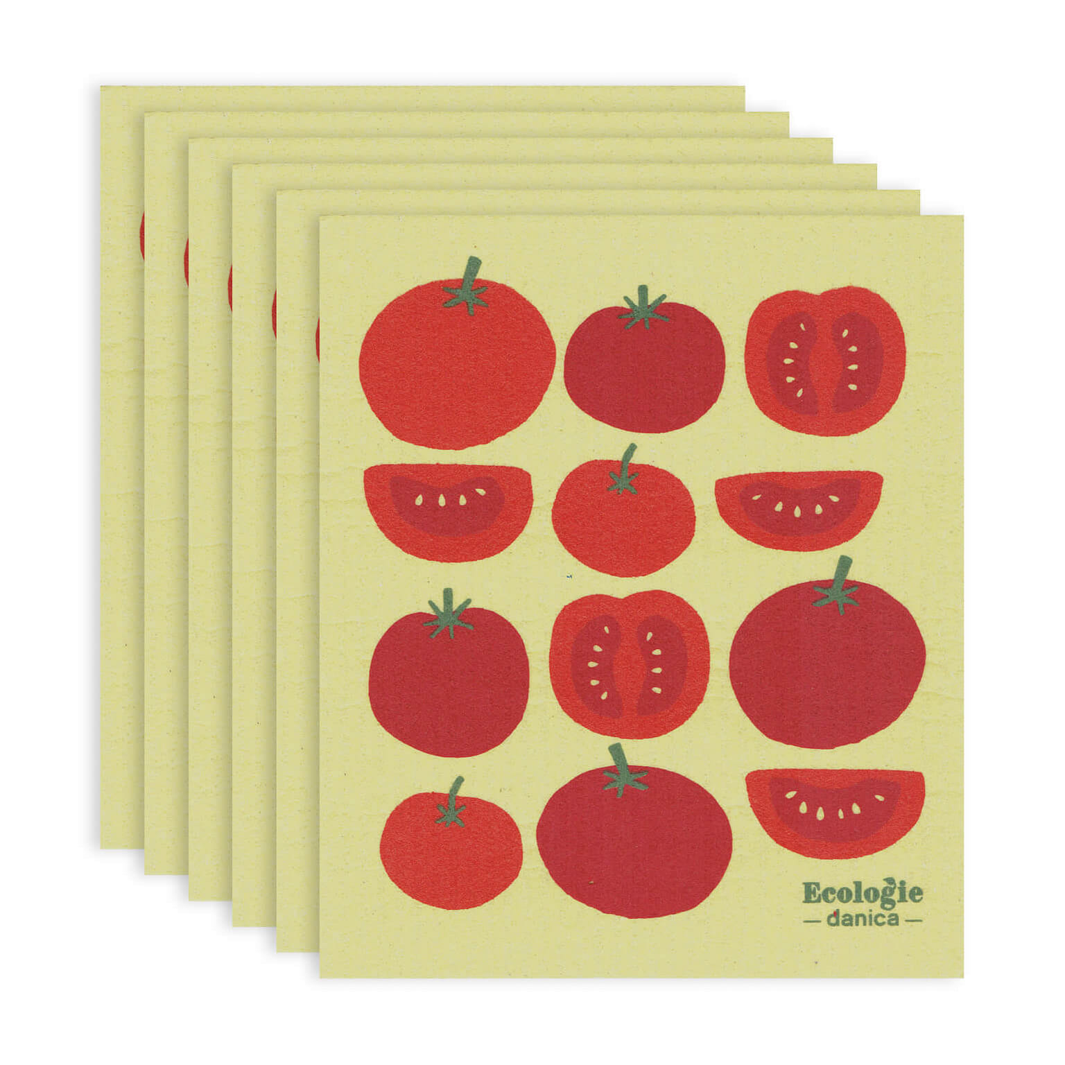 Now Designs Ecologie Swedish Sponge Cloth (Pack of 6) - Tomato 6 カウント