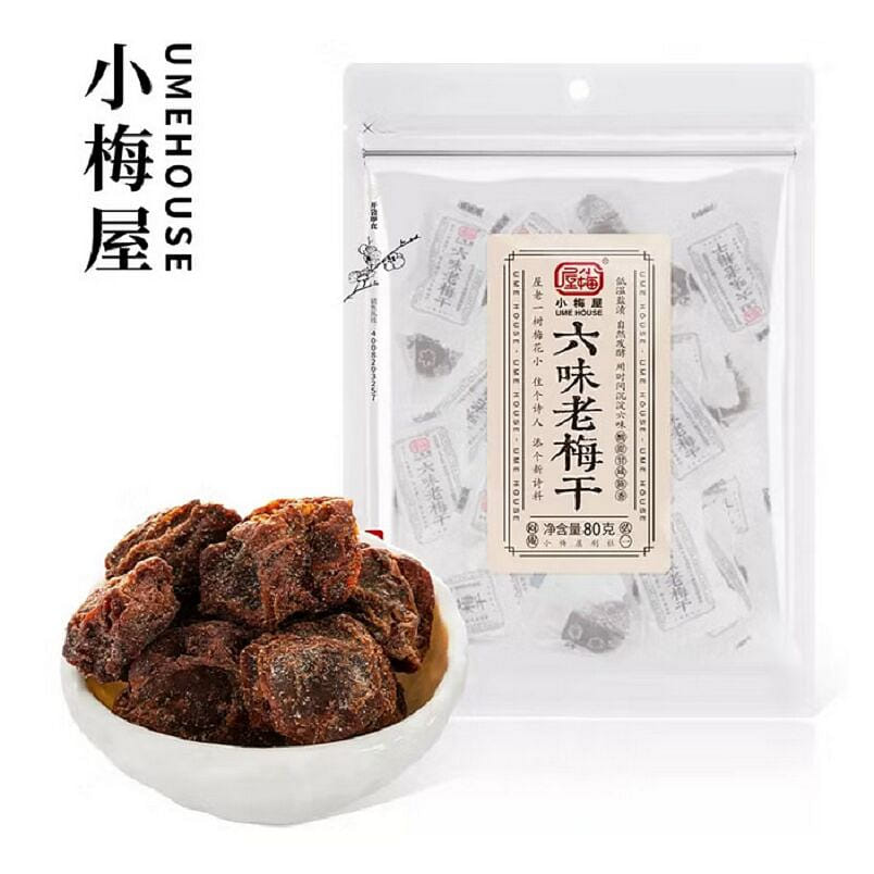 Xiaomeiya Six Flavors Old Dried Plum 80 กรัม