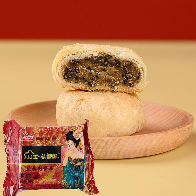 6 Red star soft fragrant crisp black sesame crisp Xi 'an casual snack 360 กรัม
