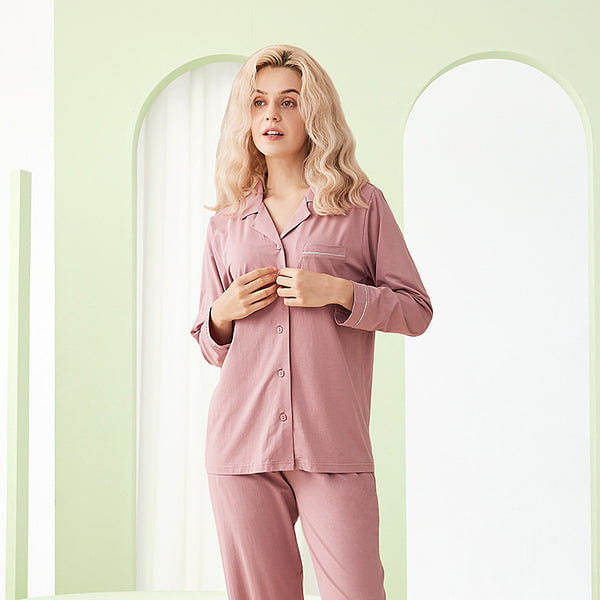 LULLABUY TENCEL Dream Pajama Set for Women L Size Rose Red 2000 グラム