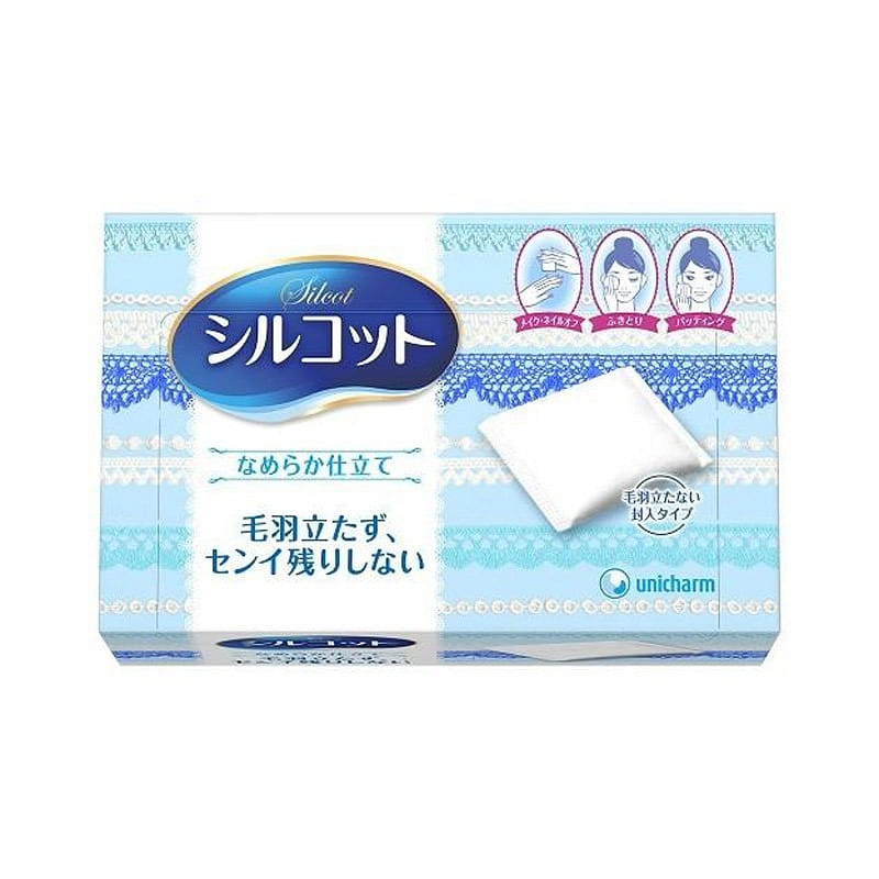 UNICHARM Silcot Cotton Makeup Pads 82 sheets 1 개