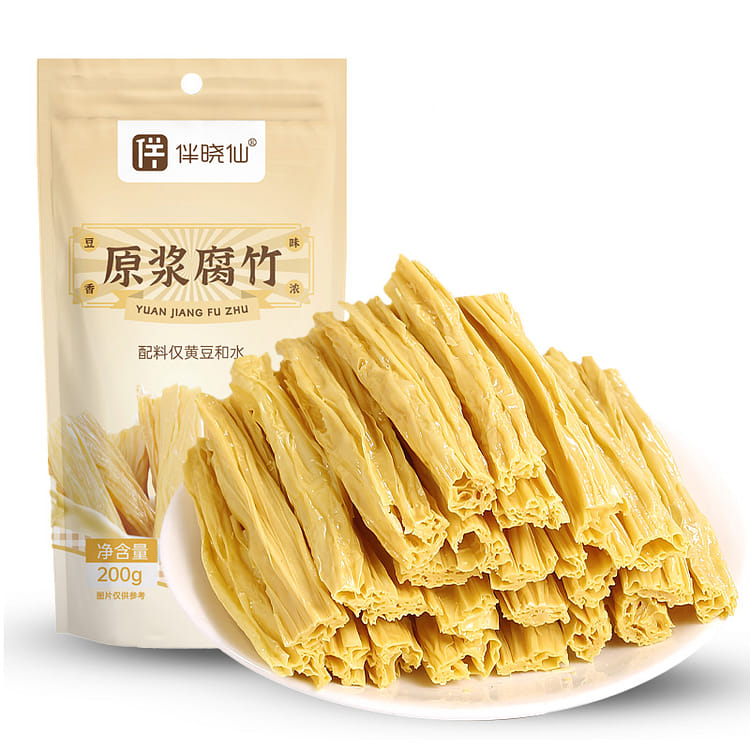 豆腐 伴晓仙纯黄豆腐竹手工黄豆腐皮200g*1袋- Weee!
