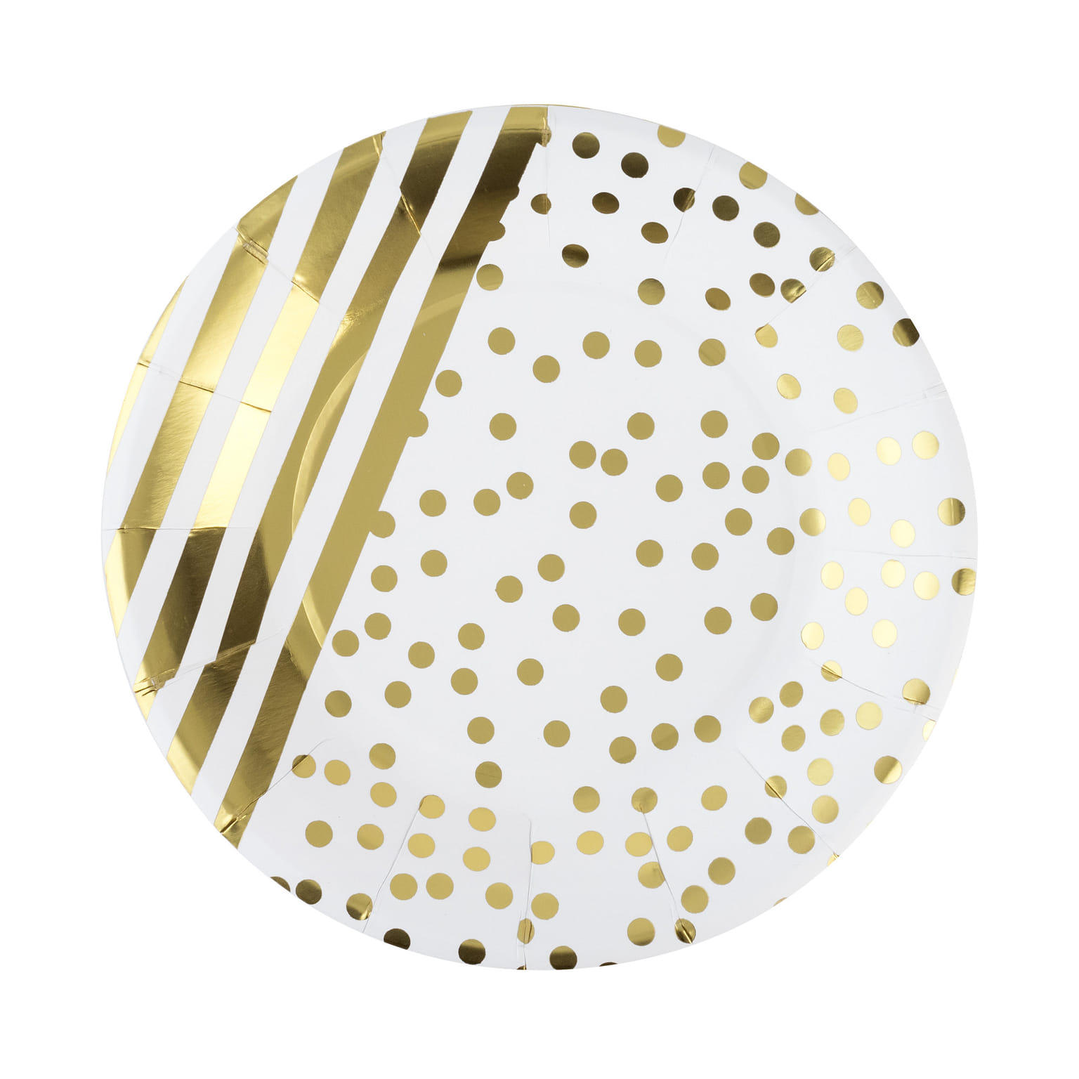 Gold Striped and Dot 7" Paper Plate Set of 8 8 개