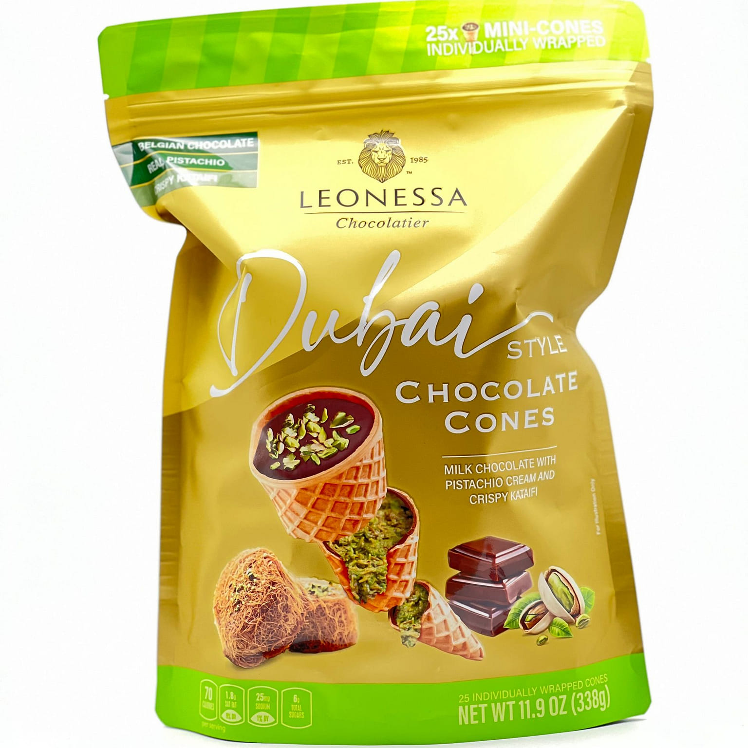 LEONESSA DUBAI STYLE CHOCOLATE CONES 11.9 oz