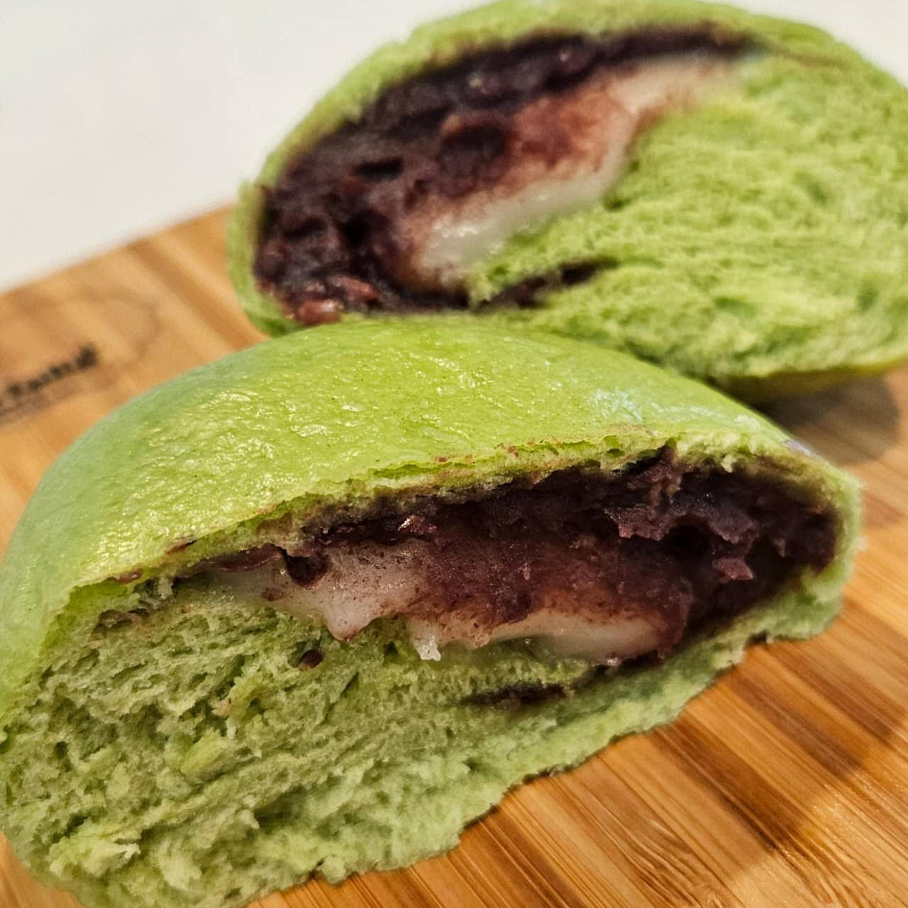 Matcha red bean mochi buns 4pcs 1 each