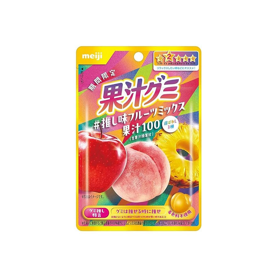 meiji ミックスフルーツグミ 明治 3種の果汁入りグミ 47 グラム
