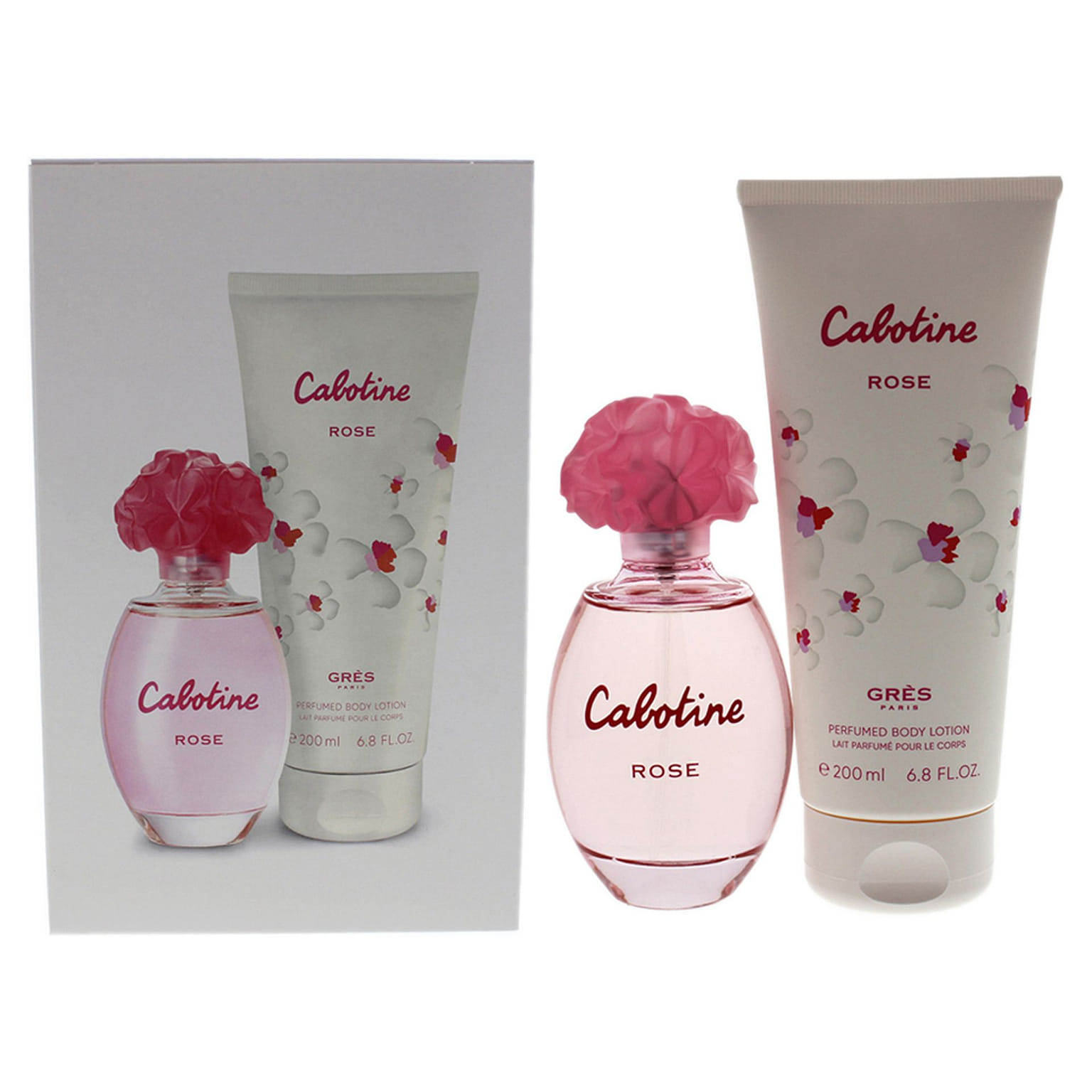 파르팜 그레스의 카보틴 로즈 여성용 - 2종 선물 세트 (3.4oz 오 드 투알렛 스프레이, 6.8oz 퍼퓸드 바디 로션) 2 개입