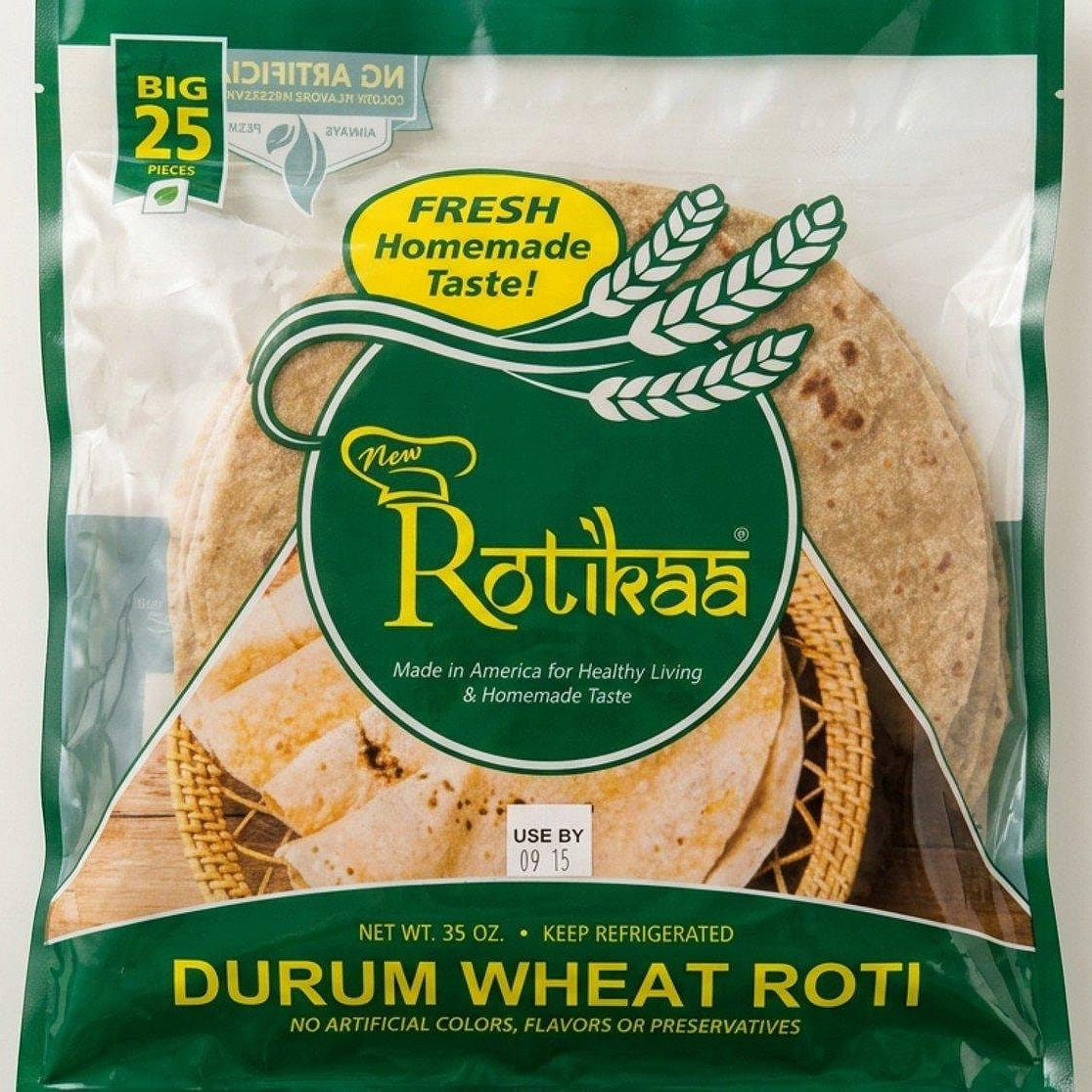 Big Durum Wheat Roti 25pcs 35 oz
