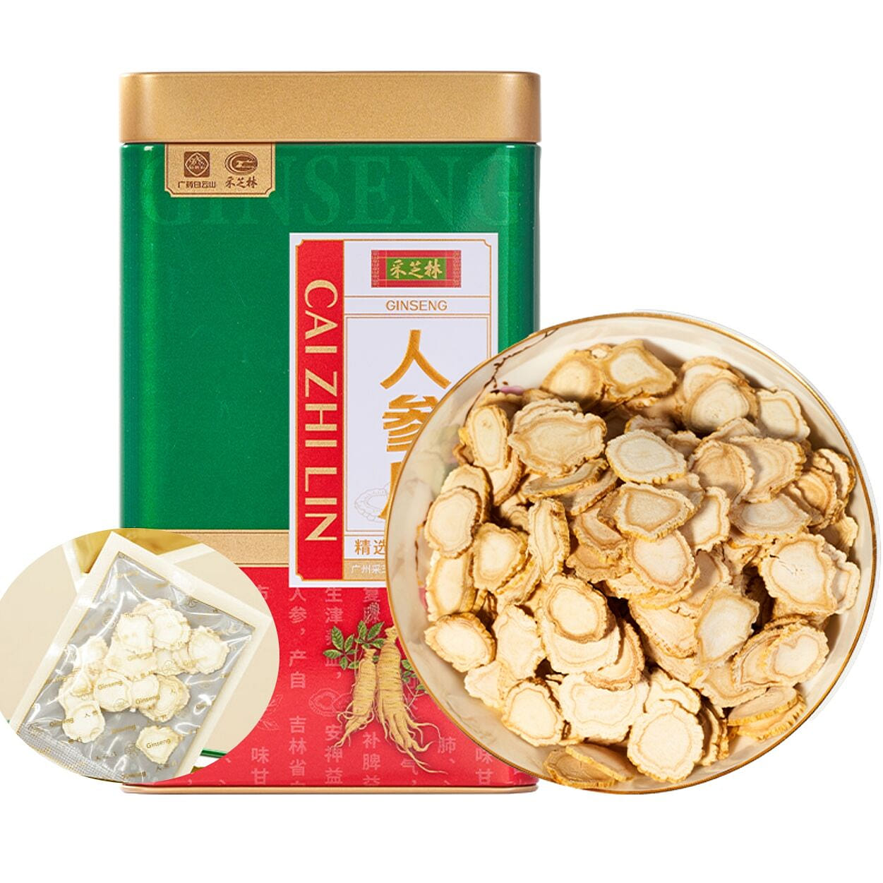 Cai Zhi Lin Ginseng Slices ginseng drink tea 80 g
