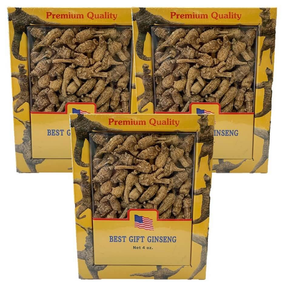 3 Boxes of Premium American Ginseng Root Small Pearl Size (4 oz box) 1 개입