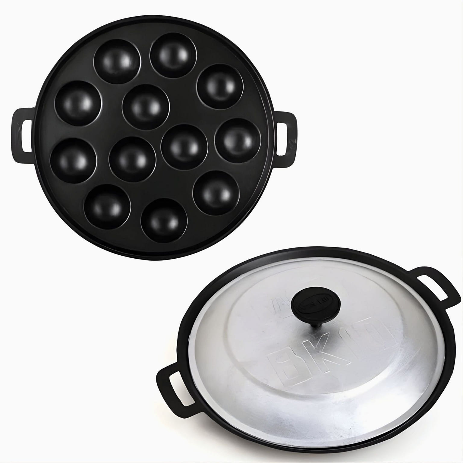 Non-Stick Vietnamese 'Banh Khot' Pan 10 Holes+ Lid 1 ส่วน