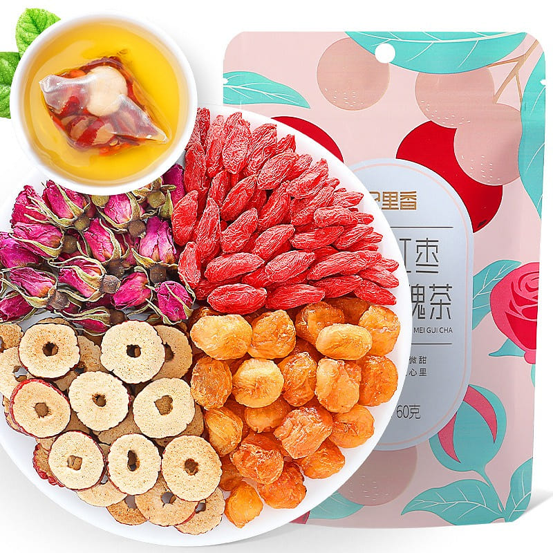 【 Qi Li Xiang 】 Longan red date rose Wolfberry tea balance endocrine 60g/ box 60 กรัม