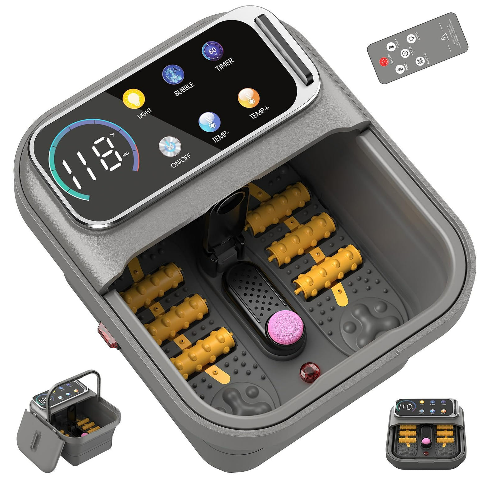 Collapsible Foot Spa Bath w/ Heat Foot Soaking Tub 1 each