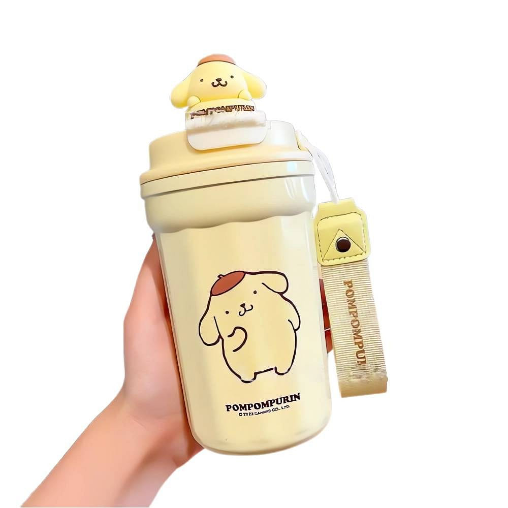 480 ml cute and durable children's water cup with lid and straw Yellow 1 phần