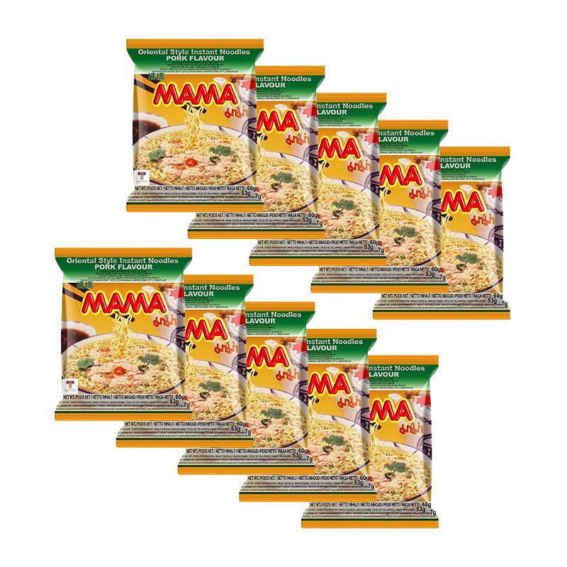 MAMA Instant Noodles Artificial Pork Flavor pack of 10 1 each