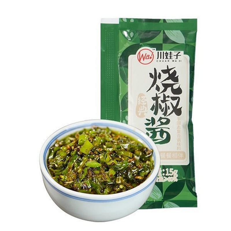 川娃子炭烤燒椒醬辣椒醬四川拌飯虎皮青椒醬剁椒下飯醬 15 克*10 包