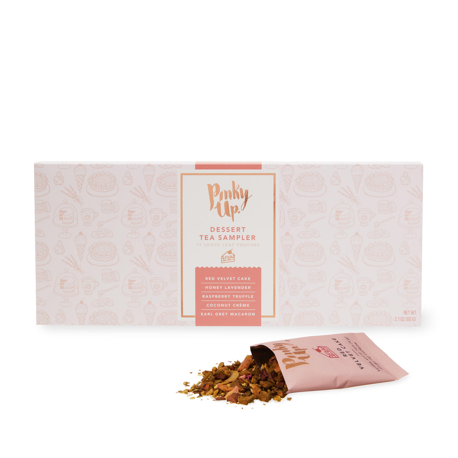 Pinky Up Loose Leaf Tea Sampler Set - Calorie Free Single Serving Loose Leaf Herbal Tea Variety Gift Pack, 15 Pouches 1 ส่วน