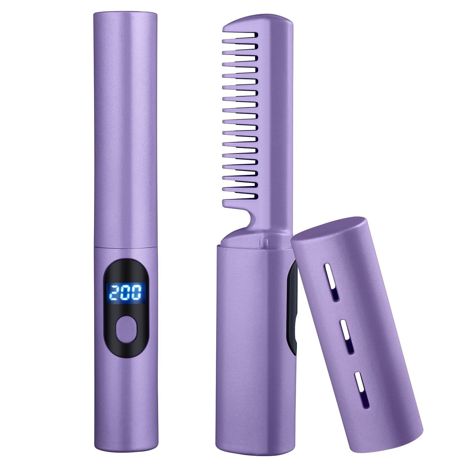Wireless Hair Straightening Comb USB Mini Portable Negative Ion Taro Purple 100 個