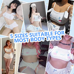 可爱的黑美我的旋律肉桂睡衣套装甜天鹅绒管顶白色 XL码 1 份