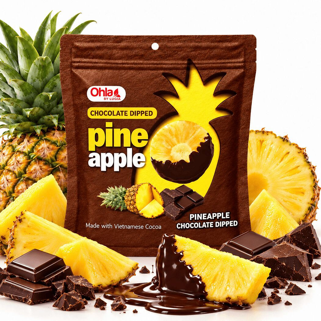 Ohla Chocolate Dipped Dried Pineapple Vietnam 100 g