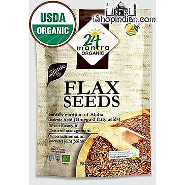 24 Mantra Organic Flax Seeds (Alsi Seeds), 7 oz bag 7 ออนซ์