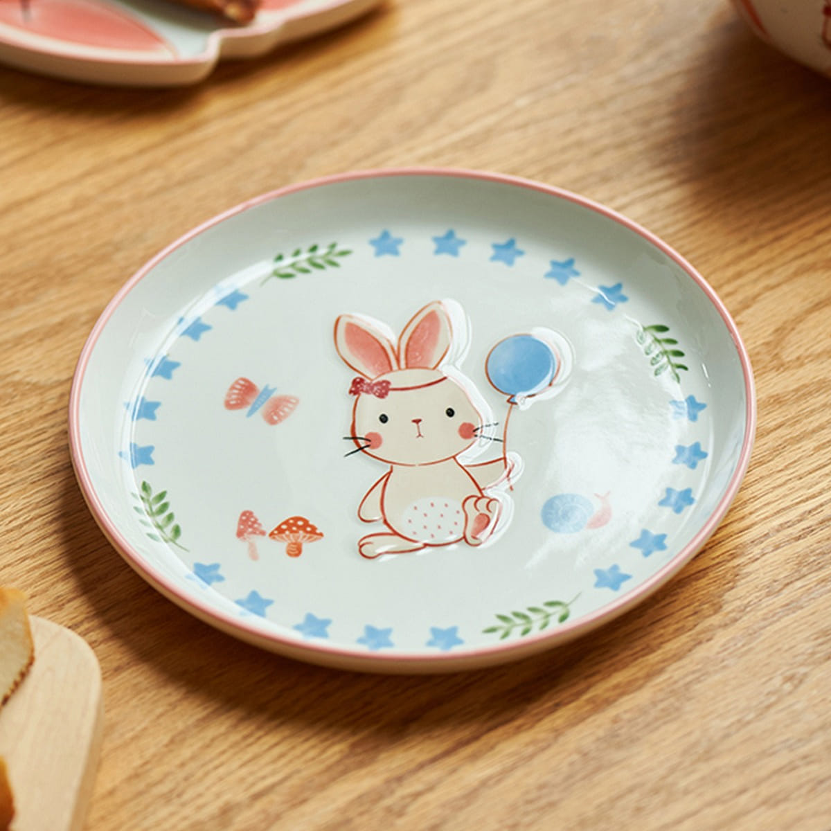 Pretty Bunny Ceramic 8.3" Round Plate 1 each