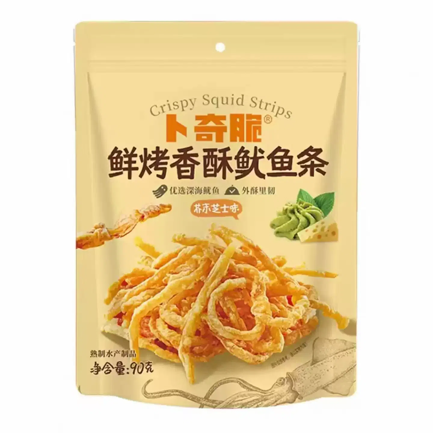Boqi Crispy Fresh Grilled Squid Strips 90g *3bags 90 g