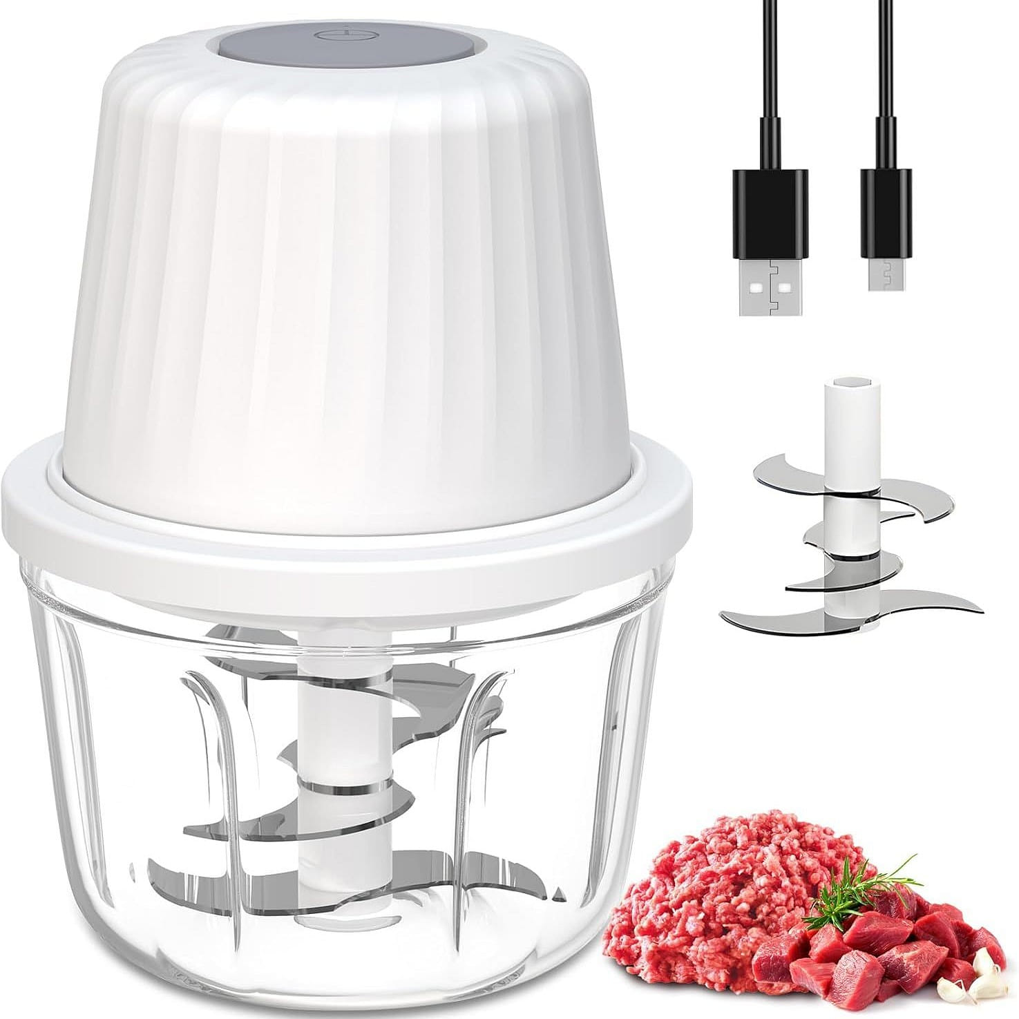 Electric Garlic Chopper and Food Processor 1 count