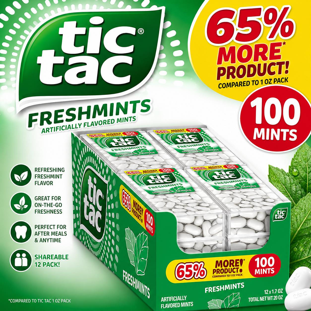 Tic Tac Freshmint 1.7oz 12pk 1 each