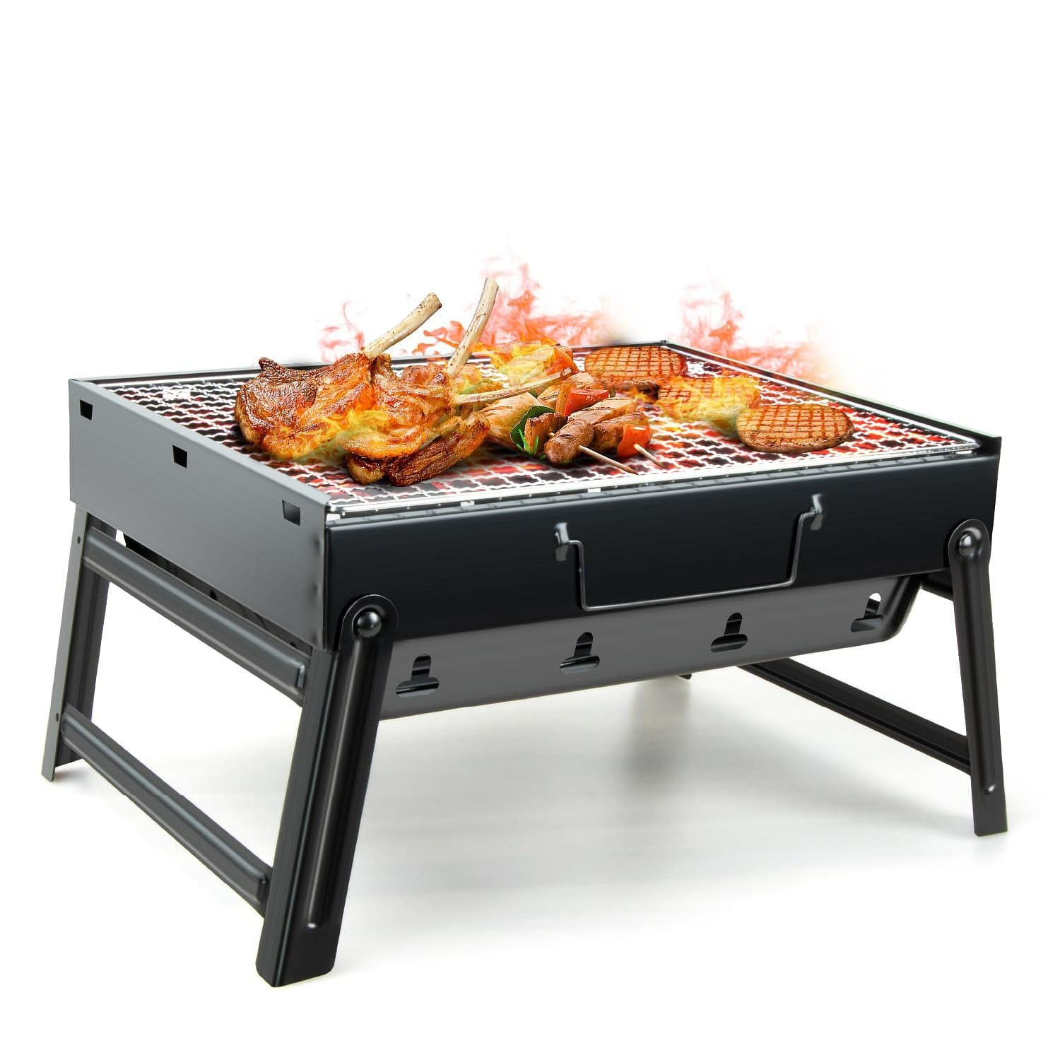 BBQ燒烤架 摺疊式木炭燒烤爐 不鏽鋼烤肉爐 包郵 1 份