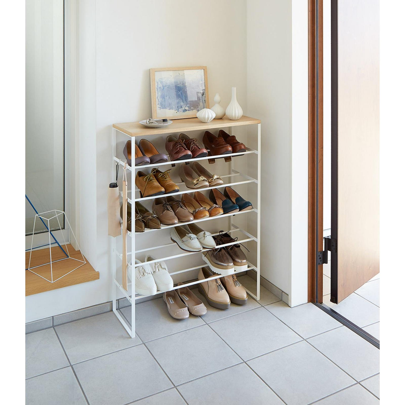Six-Tier Shoe Rack (34" H)  - Steel White 1 개