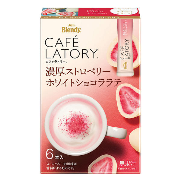 AGF Blendy Strawberry White Chocolate Latte 6 bags 1 ส่วน