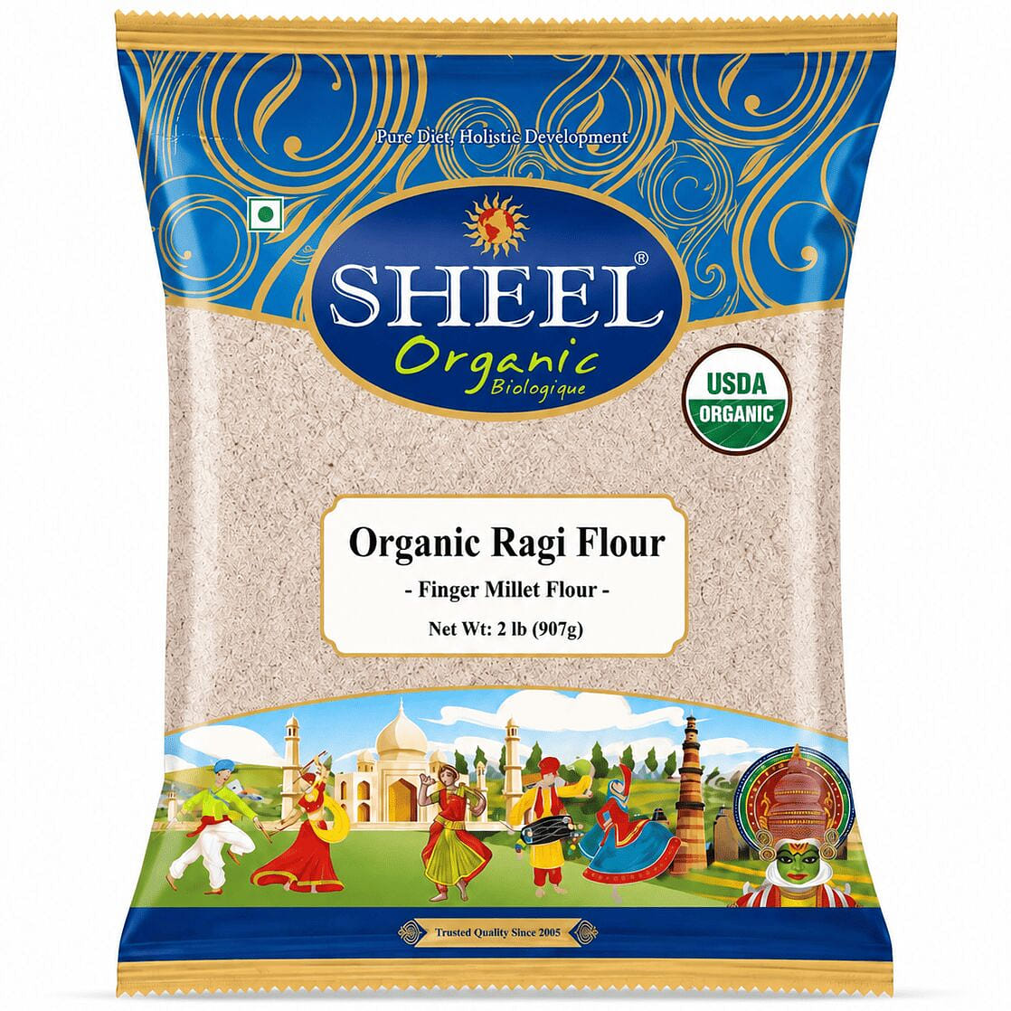 Organic Finger Millet Flour - Ragi Atta - 2 Lb (907g) 1 個