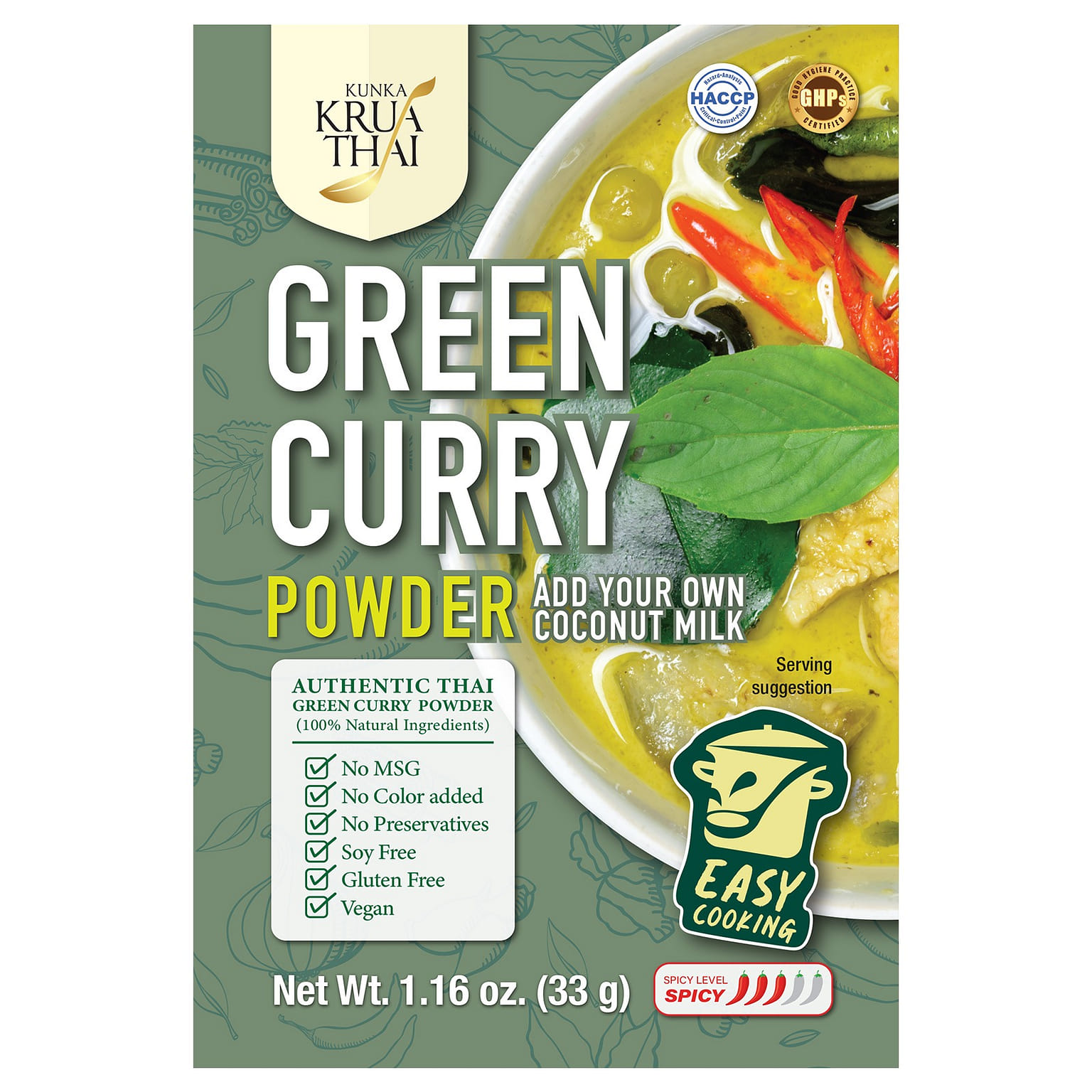 Kunka Krua Thai Authentic Thai Green Curry Powder 33 g