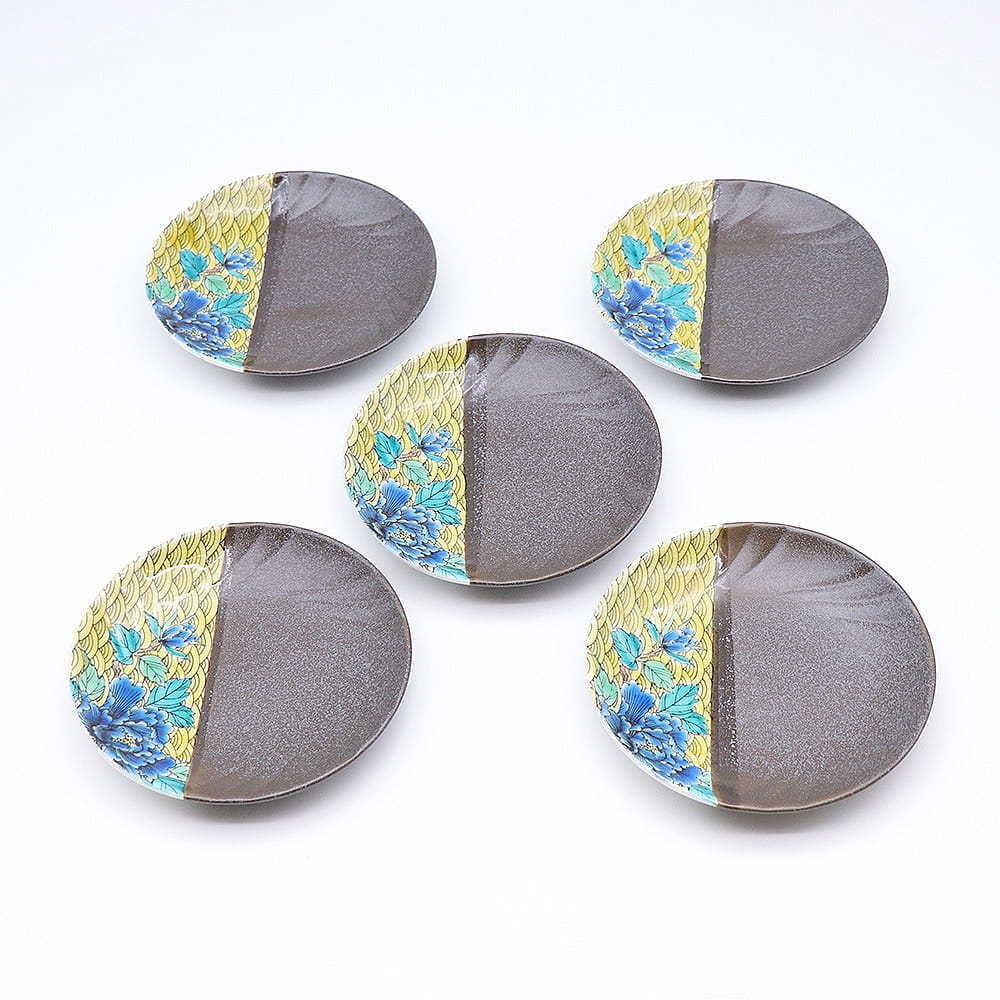 Kutani Ware Handmade Serving Plate 5set (Camellia, 5.82" x 5.82") Made in Japan 1 개