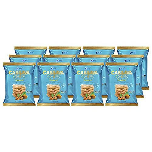 Jans - Cassava Chips Turmeric, 3.52 oz, Pack of 12 3.52 oz*12 pack