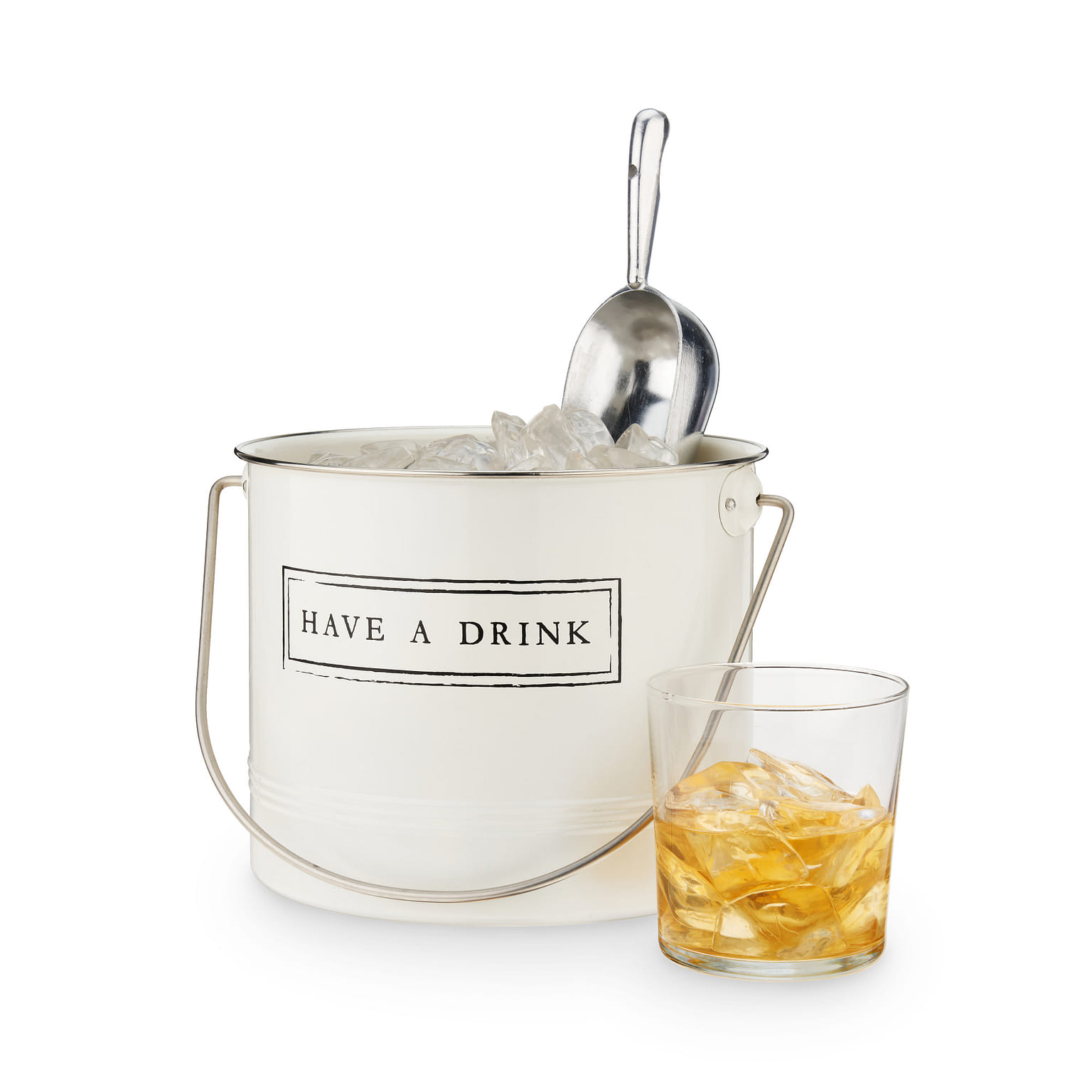 "Have A Drink" Ice Bucket and Scoop by Twine® 2 개