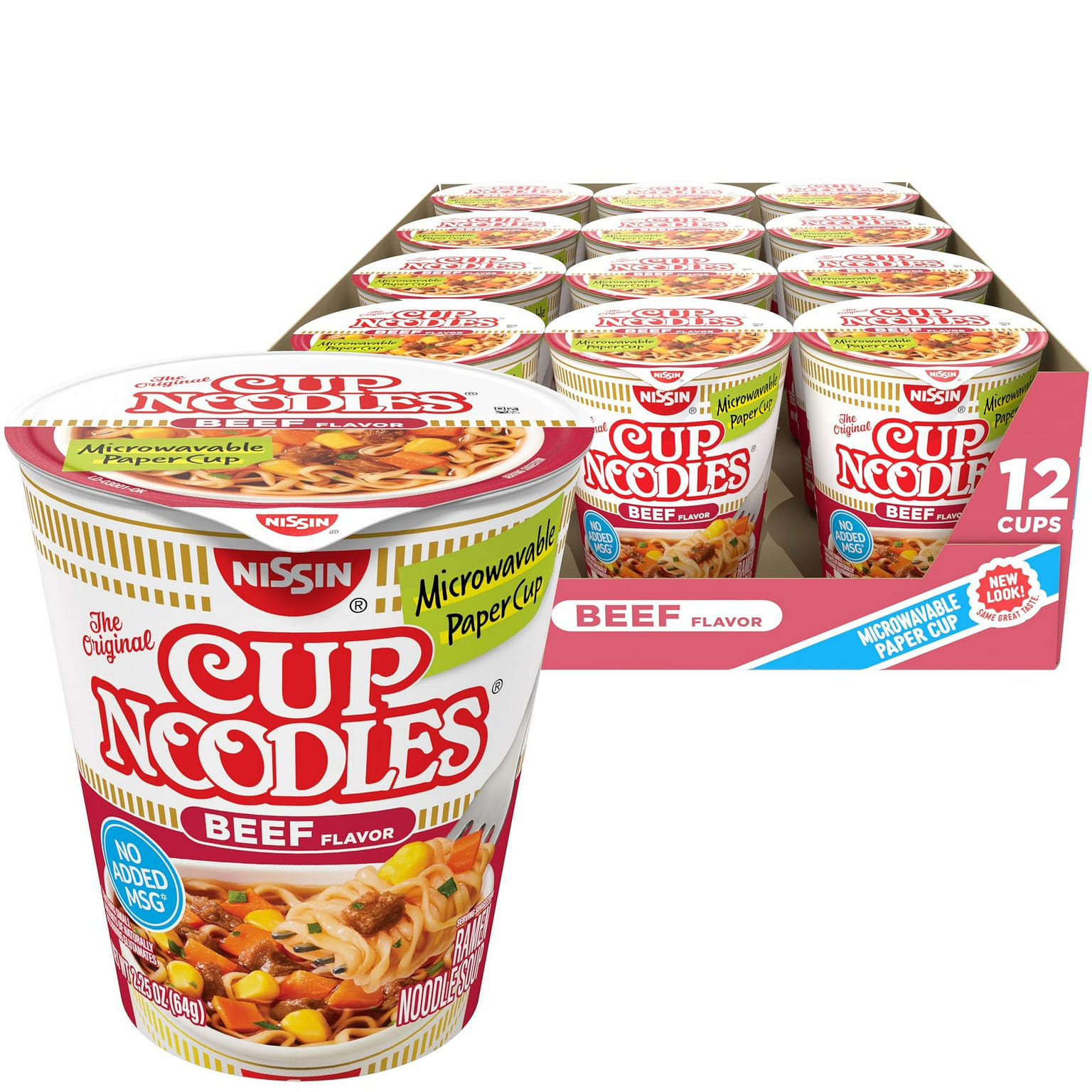 12 Pack Instant Ramen Nissin Cup Noodles Soup 1 each