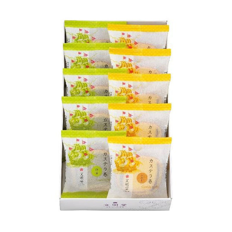TOKYO BUNMEIDO Castella Dorayaki Roll Honey & Matcha Flavor 30gx10 pcs 1 케이스