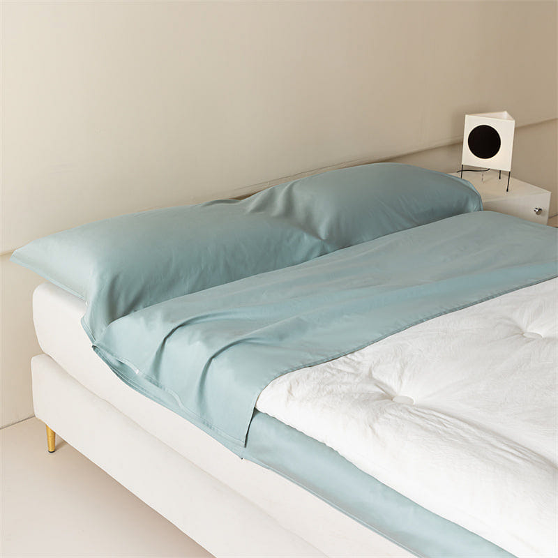 棉棉隔髒睡袋純棉舒睡牀品 冰川青-King 2000 克