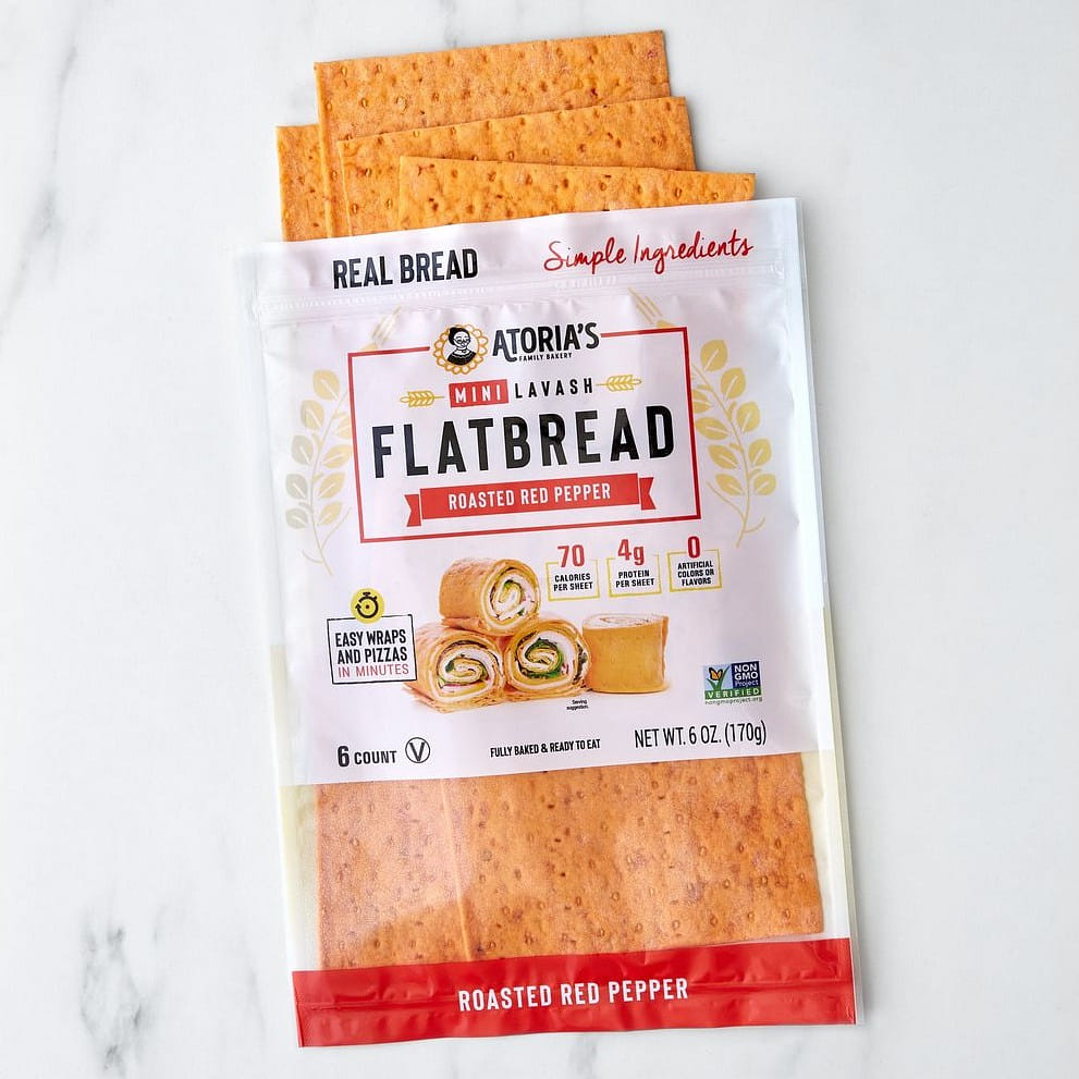 Atoria's Family Bakery Mini Roasted Red Pepper Lavash Flatbread 8 count