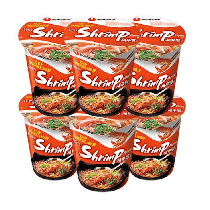 Nongshim 누들 컵, 매운 새우 6개 팩 1 개